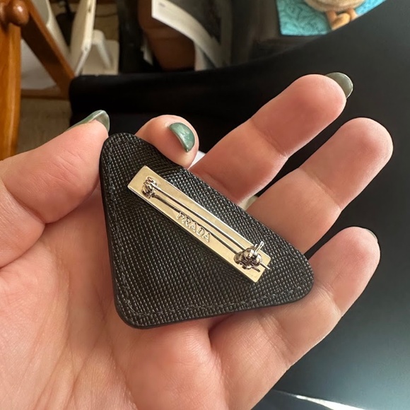 Prada Enamel Triangle Pin | NWOT - Picture 3 of 4